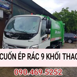 xe cuốn ép rác 9 khối thaco